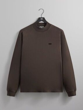 Kith Long-Sleeve Crewneck Tee in Dark Brown